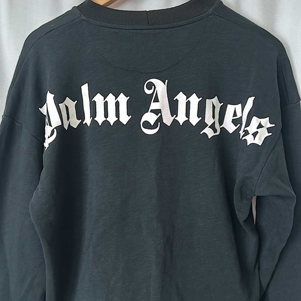 Palm Angels Black Long Sleeve Logo Sweatshirt Top **Approx Size L** - Picture 4 of 4